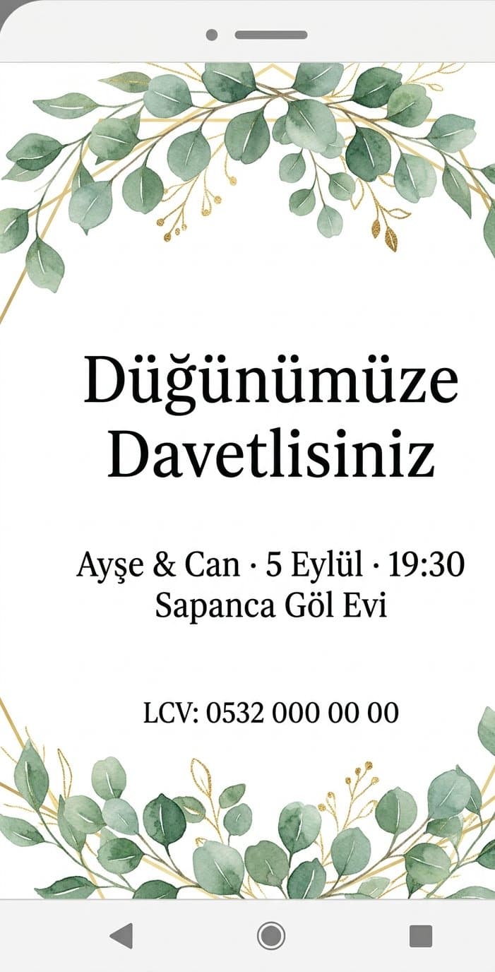 WhatsApp ve Instagram İçin Dijital Davetiye