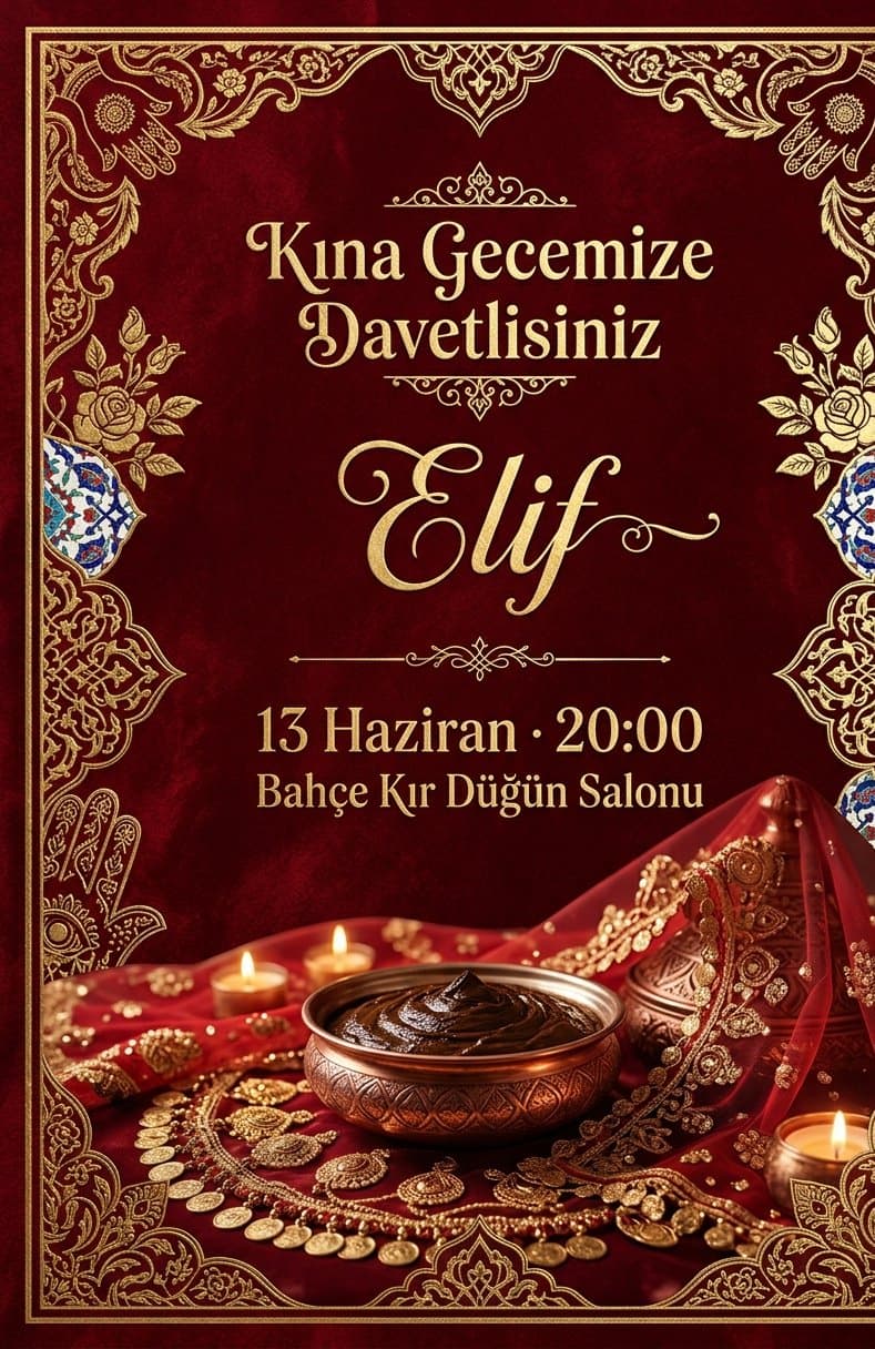 Kına Gecesi Davetiyesi