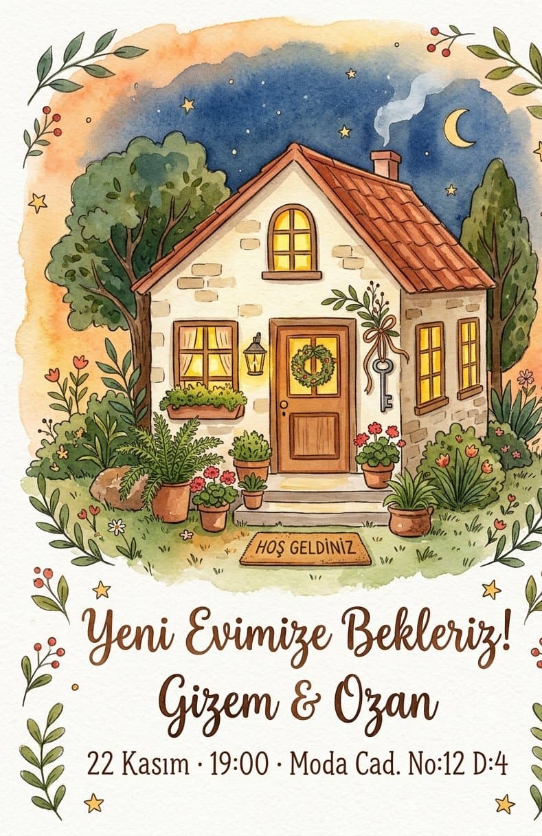 Yeni Ev (Ev Hayırlısı) Davetiyesi